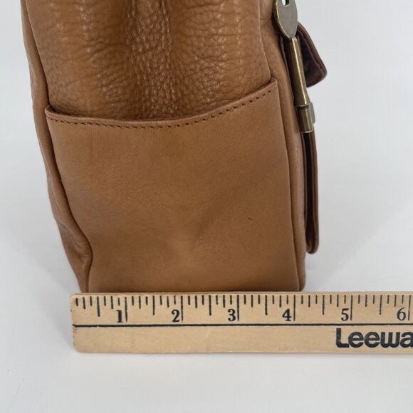 Vintage Fossil Brown Leather Mini Tote Key Purse Double Handles Handbag 75082 - Picture 13 of 14